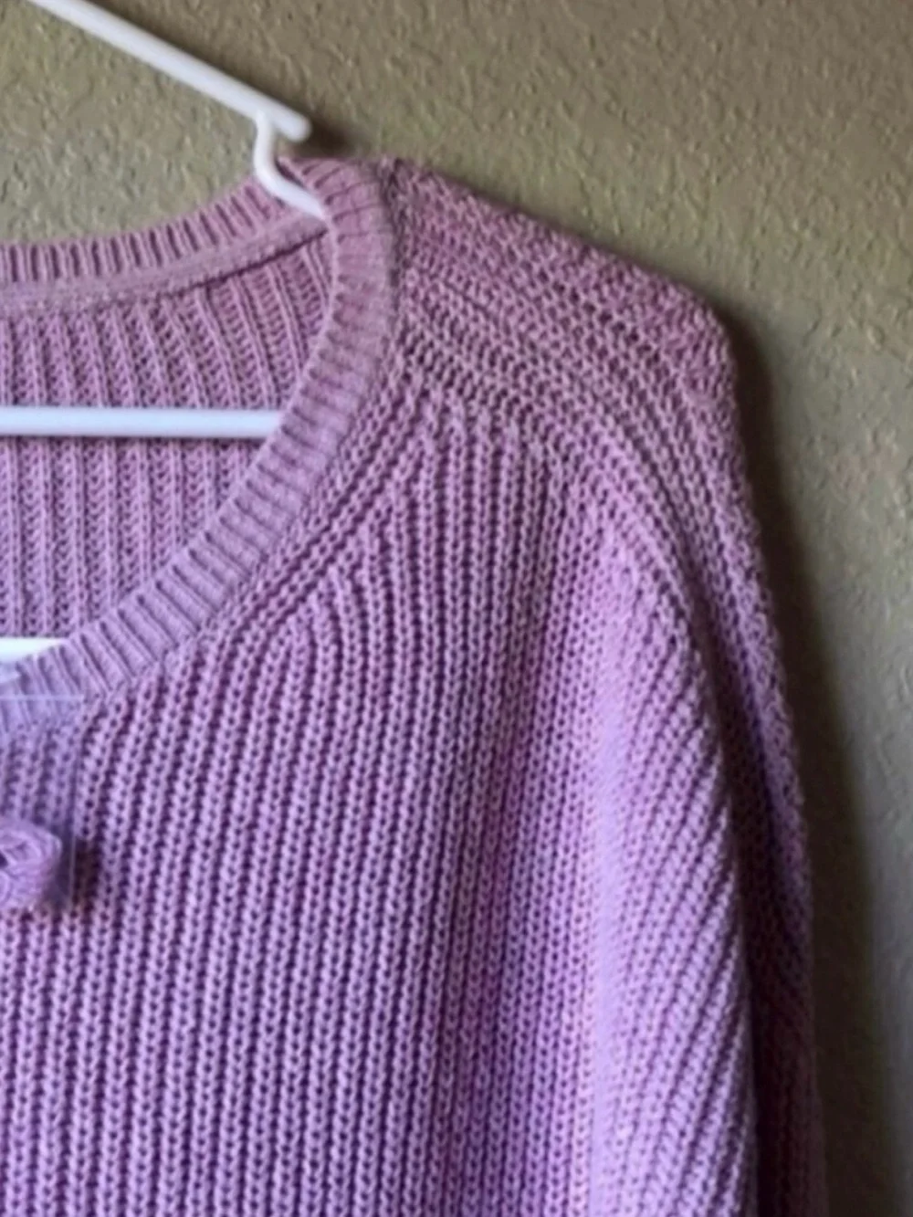 New Croft & Barrow Sweater Light Purple Knit Crew Neck Women’s 1X Casual Classic